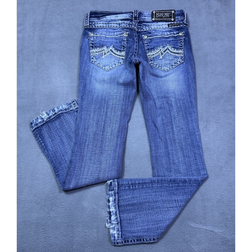 Miss Me Jeans Womens 25x29 Bootcut Lowrise Stretch Slim Studded Y2K USA - Picture 4 of 9